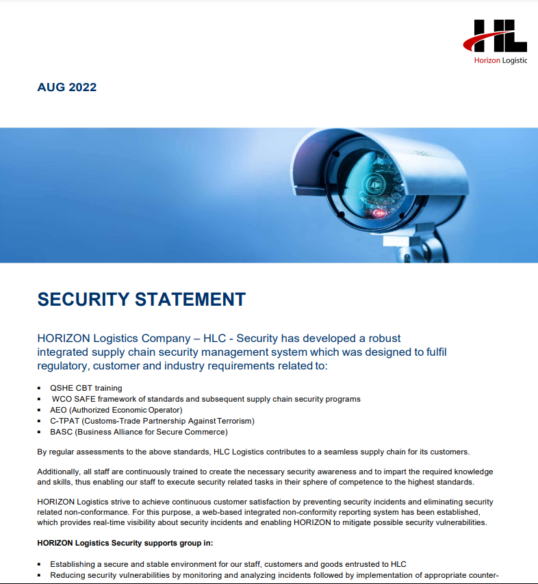 HLC - Security Statement